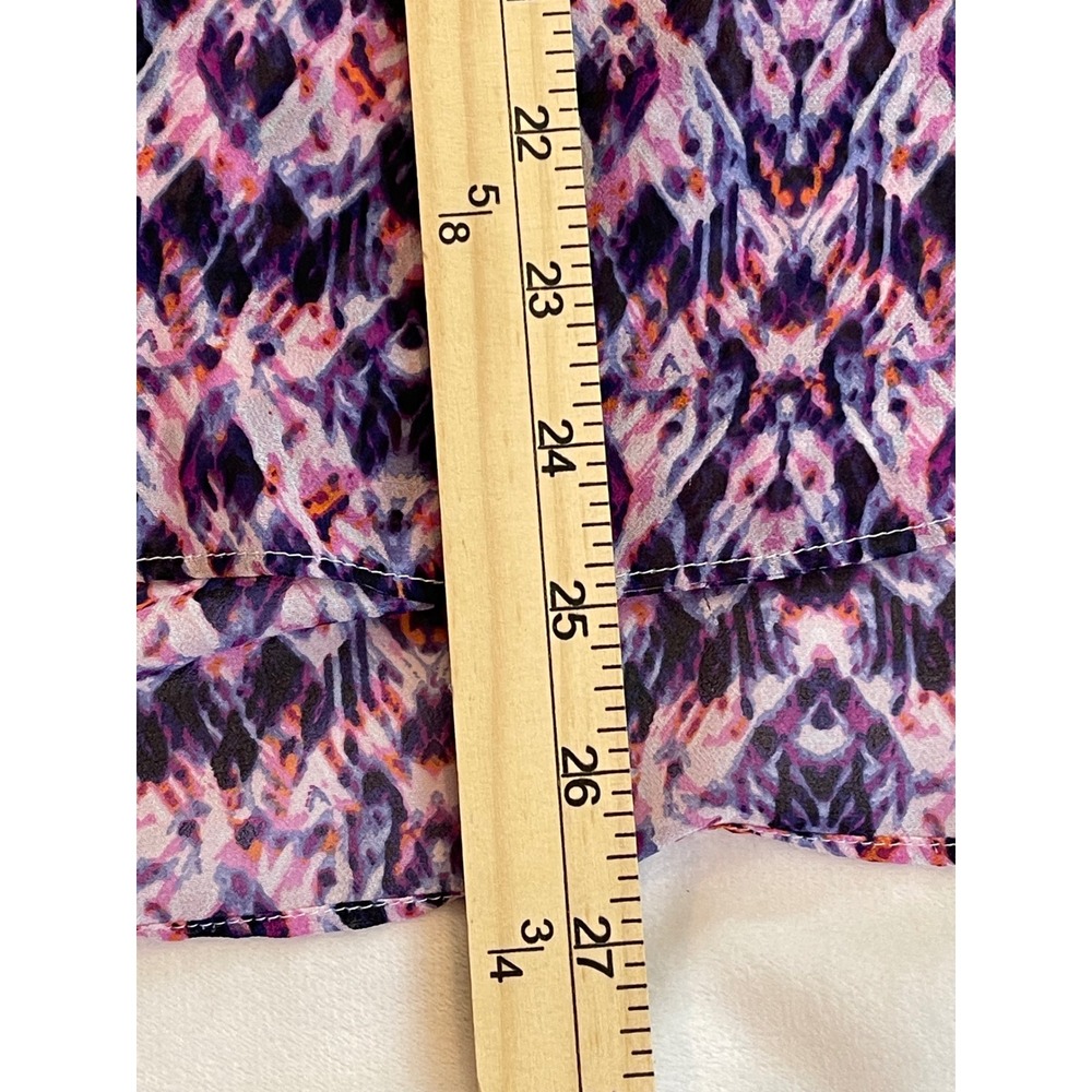 ana A New Approach Purple Pink Ikat Sleeveless V-Neck Blouse Small - Picture 3 of 8